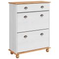vidaXL Skriňa na topánky so zásuvkou ASKIM Biela 85 x 35 x 108 cm