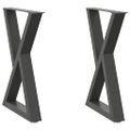 vidaXL Nohy k jedálenskému stolu 2 ks antracitové 60x(72-73,3) cm oceľové