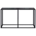 vidaXL Konzolový stolík čierny 140x35x75,5 cm tvrdené sklo