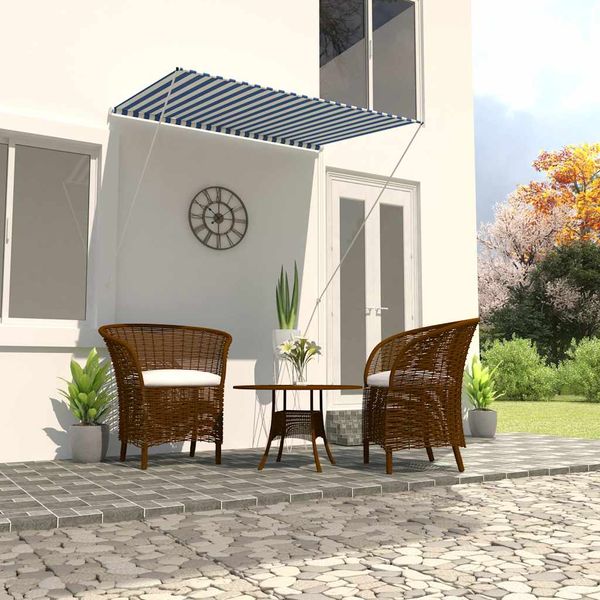 vidaXL Zaťahovacia markíza 150x150 cm modro-biela