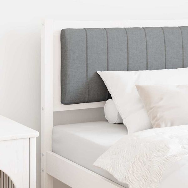 vidaXL Čalúnené čelo postele Biela 90 cm Masívne borovicové drevo