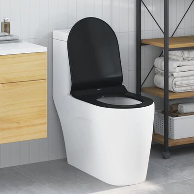 vidaXL WC sedadlo Nastaviteľná Čierny 50 x 36,5 x 5 cm Polypropylén