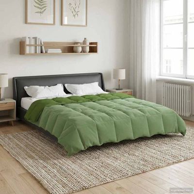 vidaXL Prikrývka na celý rok Šnurovaný Zelená 200 x 200 cm Mikrovlákno