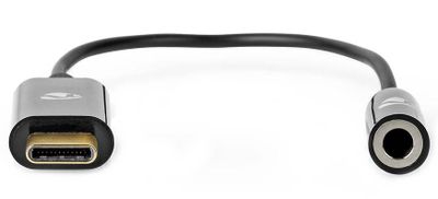 Nedis CCBW65950BK015 - USB-C Adaptér | USB-C Zástrčka – 3,5 mm Zásuvka | 0,15 m | Čierny Redukcia, USB-C (M) na 3,5mm jack (F), 15cm, čierna