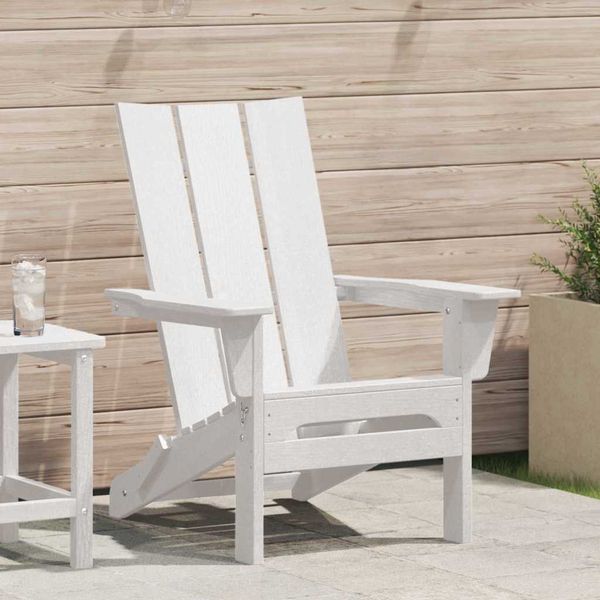 vidaXL Skladacia Adirondack kreslo Biela 80,5 x 74,5 x 92 cm HDPE