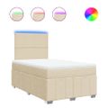 vidaXL Boxspring posteľ s matracom krémová 120x190 cm látka