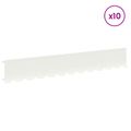 vidaXL Obrubník trávnika 10 ks 102 x 15 x 4 cm Oceľ Biela
