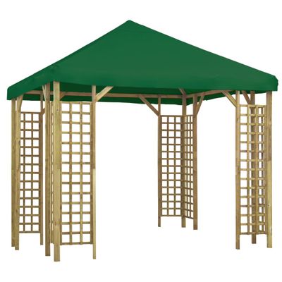 vidaXL Altánok 3x3 m, zelený