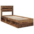 vidaXL Rám postele Staré drevo 90 x 190 cm Masívne borovicové drevo