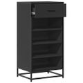 vidaXL Regál na topánky čierna 48x38x97,5 cm spracované drevo