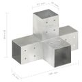 vidaXL Trámová spojka v tvare X 81x81 mm pozinkovaný kov