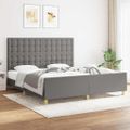 vidaXL Posteľný rám s čelom tmavosivý 180x200 cm látka