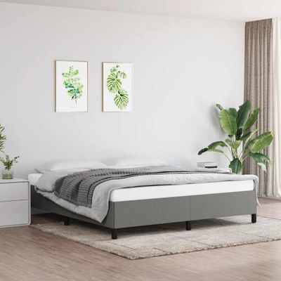 vidaXL Posteľ bez matraca tmavosivá 160x200 cm látka