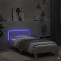 vidaXL Posteľný rám s čelom a LED svetlami biely 75x190 cm