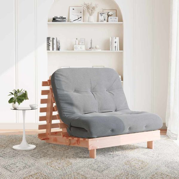 vidaXL Rozkladacia futonová pohovka s matracom 100x206x11cm mas.daglas
