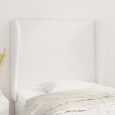 vidaXL Čelo postele so záhybmi biely 93x23x118/128 cm umelá koža