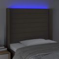 vidaXL Čelo postele s LED sivohnedé 93x16x118/128 cm látka