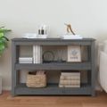 vidaXL Konzolový stolík sivý 110x40x74 cm masívne borovicové drevo