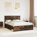 vidaXL Rám postele Dymová dub 150 x 200 cm Masívne borovicové drevo