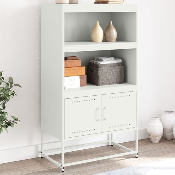 vidaXL Vysoká skrinka biela 68,5x38,5x123,5 cm oceľ