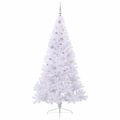 vidaXL Umelý vianočný stromček s 300 LED-i Biela 210 cm PVC a oceľ