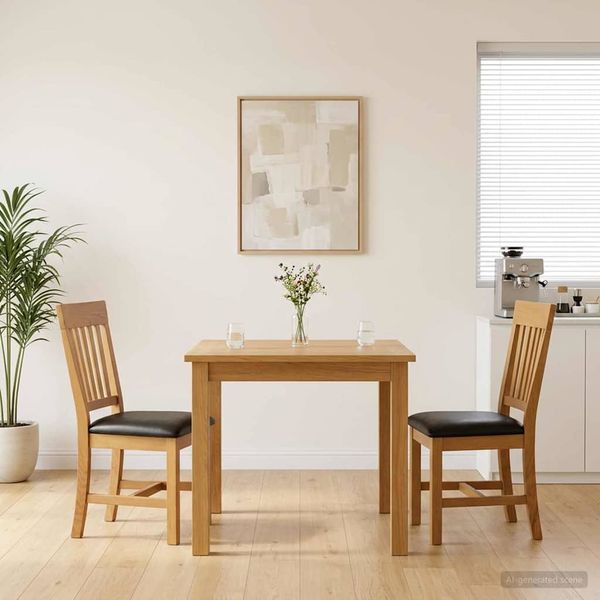 vidaXL Jedálenská stolička 2 pcs Masívne dubové drevo Čierna
