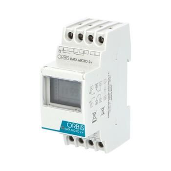 Časovač spínač ORBIS DATA MICRO 2+, dig., týždenný, 2kan., 2mod., se zálohou, šedý, na DIN