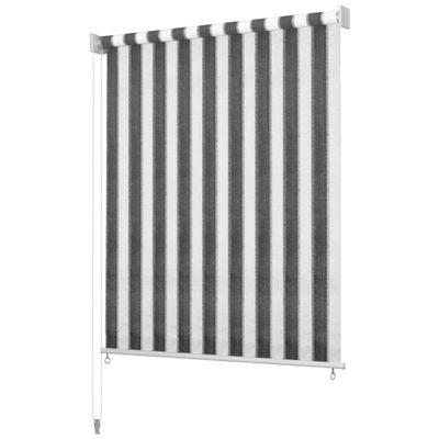 vidaXL Vonkajšia zatemňovacia roleta, 160x140 cm, antracitové a biele pásiky