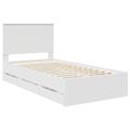 vidaXL Rám postele so zásuvkou Biela 100 x 200 cm Inžinierske drevo
