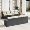 vidaXL Súprava záhradných pohoviek 9 ks Čierna polyratan