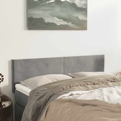 vidaXL Čelá postelí svetlosivé 144x5x78/88 cm zamatové