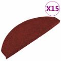 vidaXL Samolepiace nášľapy na schody 15 ks 65x22,5x3,5 cm červené