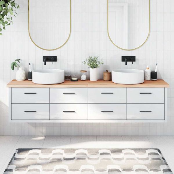 vidaXL Kúpeľňová doska 220x60x(2-4) cm neošetrený masív