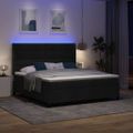 vidaXL LED box s pružinami s čelnou doskou Čierna 180 x 200 cm látka