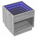 vidaXL Konferenčný stolík s nekonečnými LED sivý sonoma 50x50x50 cm