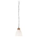 vidaXL Industriálna závesná lampa biela železo a masívne drevo 35 cm E27