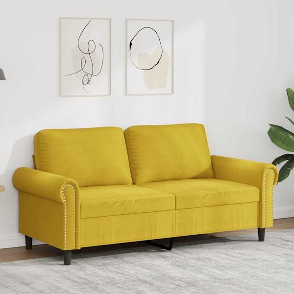 vidaXL 2-miestna pohovka žltá 140 cm zamat