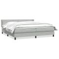 vidaXL Box Spring Posteľ s matracom Svetlosivá 180x220 cm Zamat