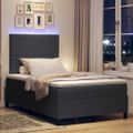 vidaXL LED box s pružinami Tmavo šedá a biela 120 x 200 cm