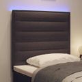 vidaXL LED hlavová doska s LED pásikmi Tmavohnedá 100 cm látka