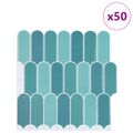 vidaXL Dlaždica s perím 50 ks Modrá 30 x 30 cm Polyuretán a PET