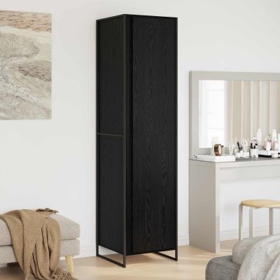 vidaXL Skriňa s úložiskom Čierny dub 50 x 50 x 200 cm Kompozitné drevo