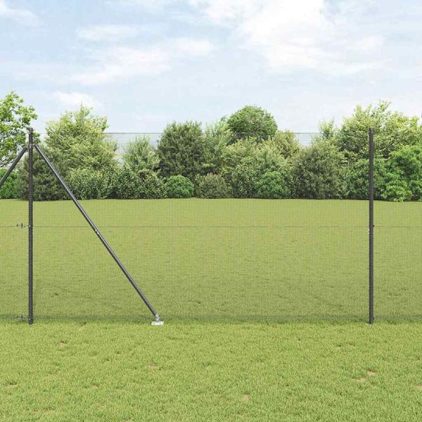 vidaXL Vonkajší zváraný drôtený plot so špicami 25 x 1,6 m Sivá