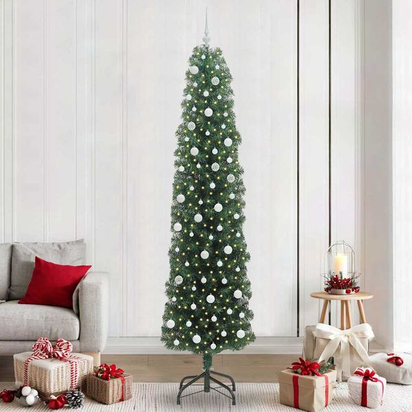 vidaXL Umelý vianočný stromček Zelená 240 cm PVC, oceľ a plast