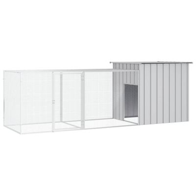 vidaXL Klietka pre kurčatá sivá 300x91x100 cm pozinkovaná oceľ