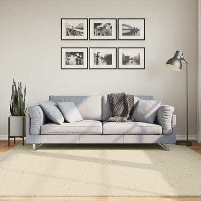 vidaXL Koberec HUARTE s krátkym vlakom umývateľný krémový 200x200 cm