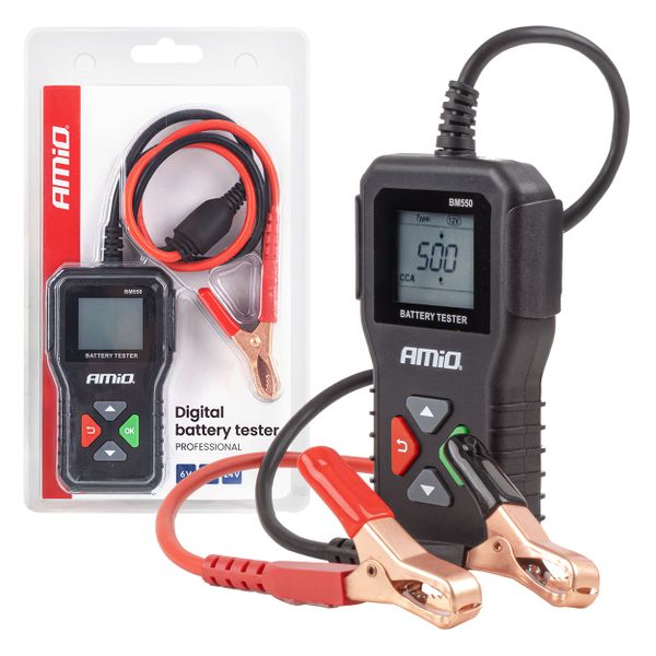Profesionálny digitálny tester akumulátora 2–220 Ah 6V 12V 24V AMIO-04920
