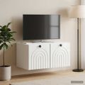 vidaXL Nástenná TV skrinka Biela s vysokým leskom 59,5 x 41 x 30 cm