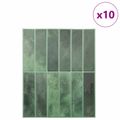 vidaXL Obdĺžniková dlažba 10 ks Tmavozelená 29 x 23 x 0,08 cm