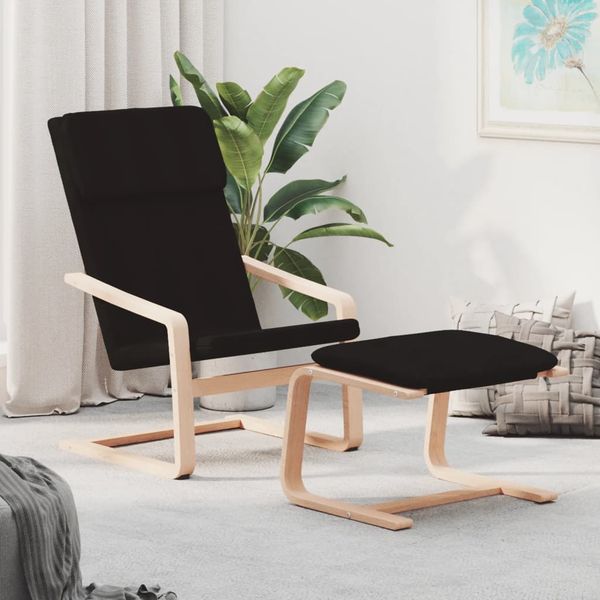 vidaXL Relaxačné kreslo s podnožkou čierne látka